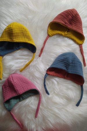 Muslin Reversible Baby Bonnet